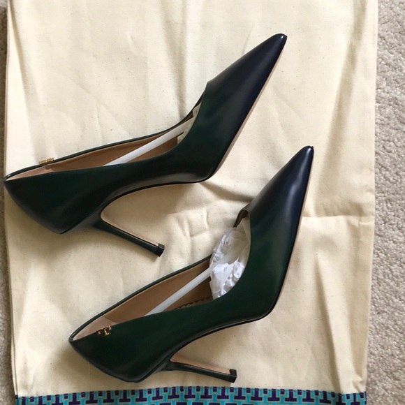 TORY BURCH Penelope Ombre Pointy Toe Pump in Green/Blue - Picture 7 of 16